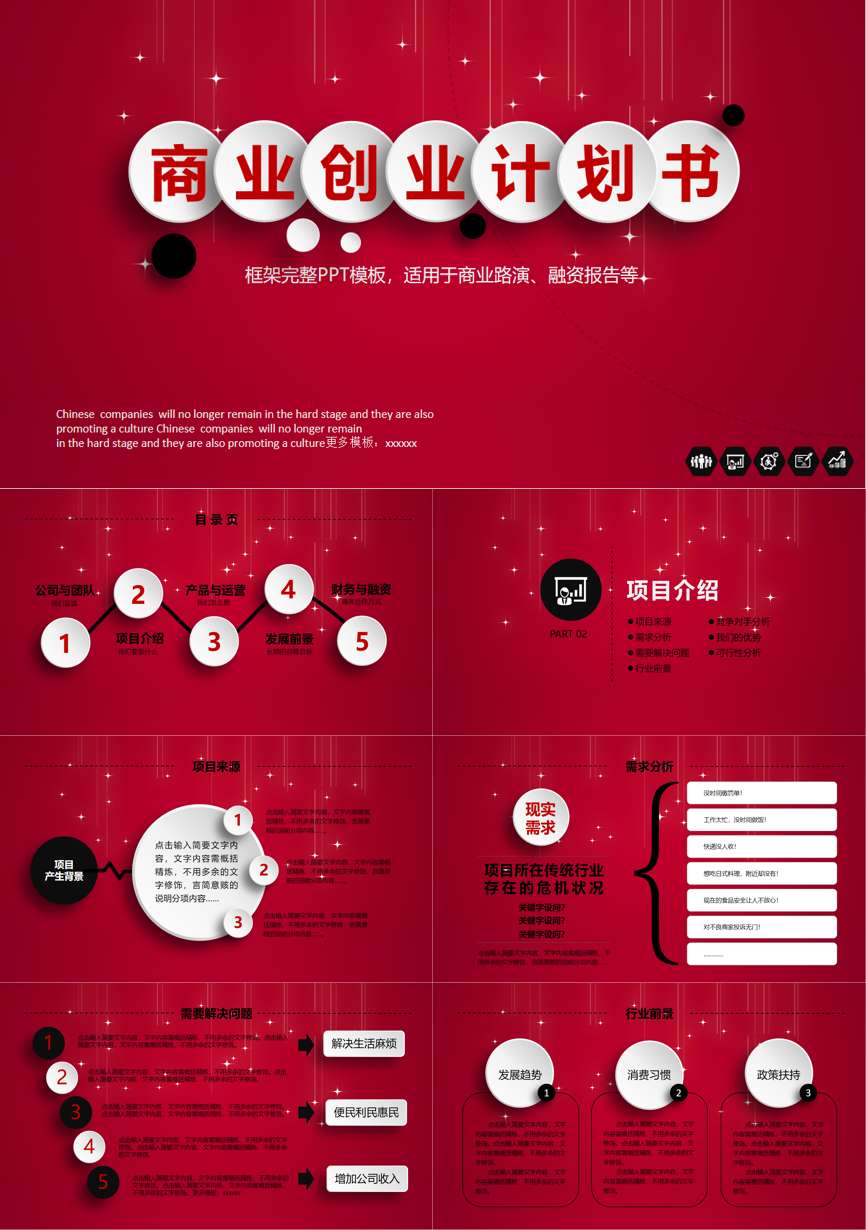 创业融资策划 (106)商业计划书PPT模板